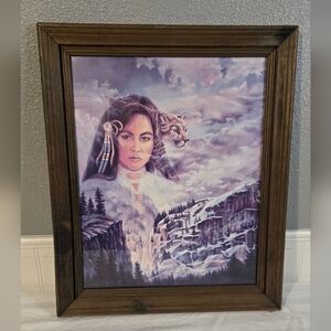 Jonnie K Kostoff Female Portrait Print - Wood Framed - Native American